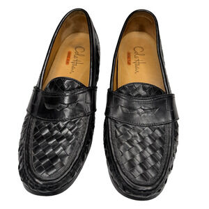 Cole Haan Men’s Black Leather Penny Loafers Woven Size 9 Medium